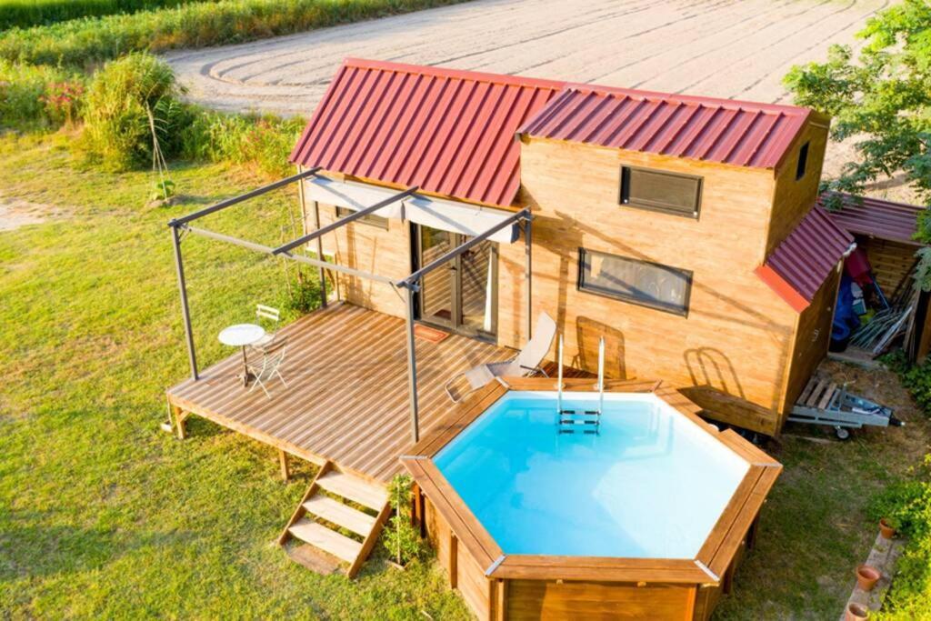Myinsolite - Tiny-House, Jacuzzi, Brasero, Piscine 艾格-莫尔特 外观 照片