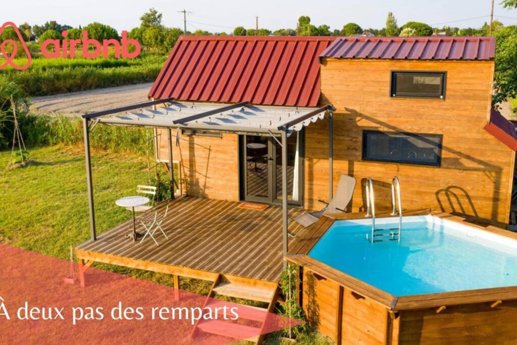 Myinsolite - Tiny-House, Jacuzzi, Brasero, Piscine 艾格-莫尔特 外观 照片