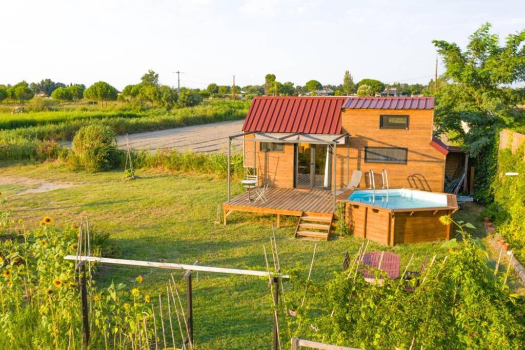 Myinsolite - Tiny-House, Jacuzzi, Brasero, Piscine 艾格-莫尔特 外观 照片